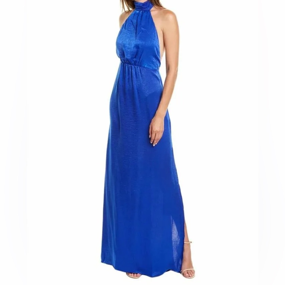 Show Me Your Mumu Collette Dress in royal Blue Sheen. Size Small nwt new